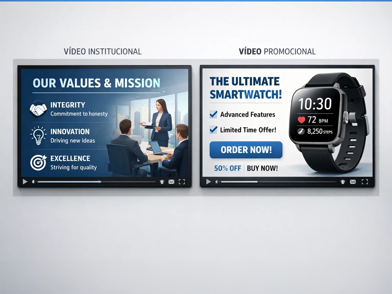 Diferença entre vídeo institucional e promocional